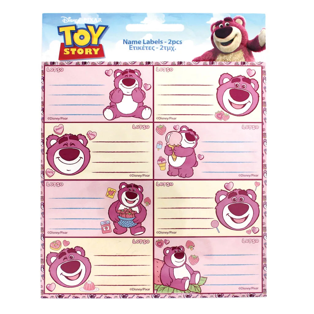 Gim - School Name Labels A Pack Of 2 Sheets - Disney/Pixar - Toy Story Lotso