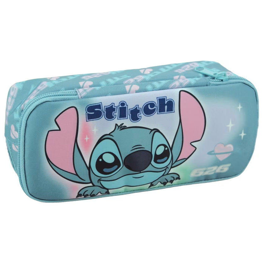 Gim 2 Compartments Pencil Case 10 x 23cm - Disney - Stitch
