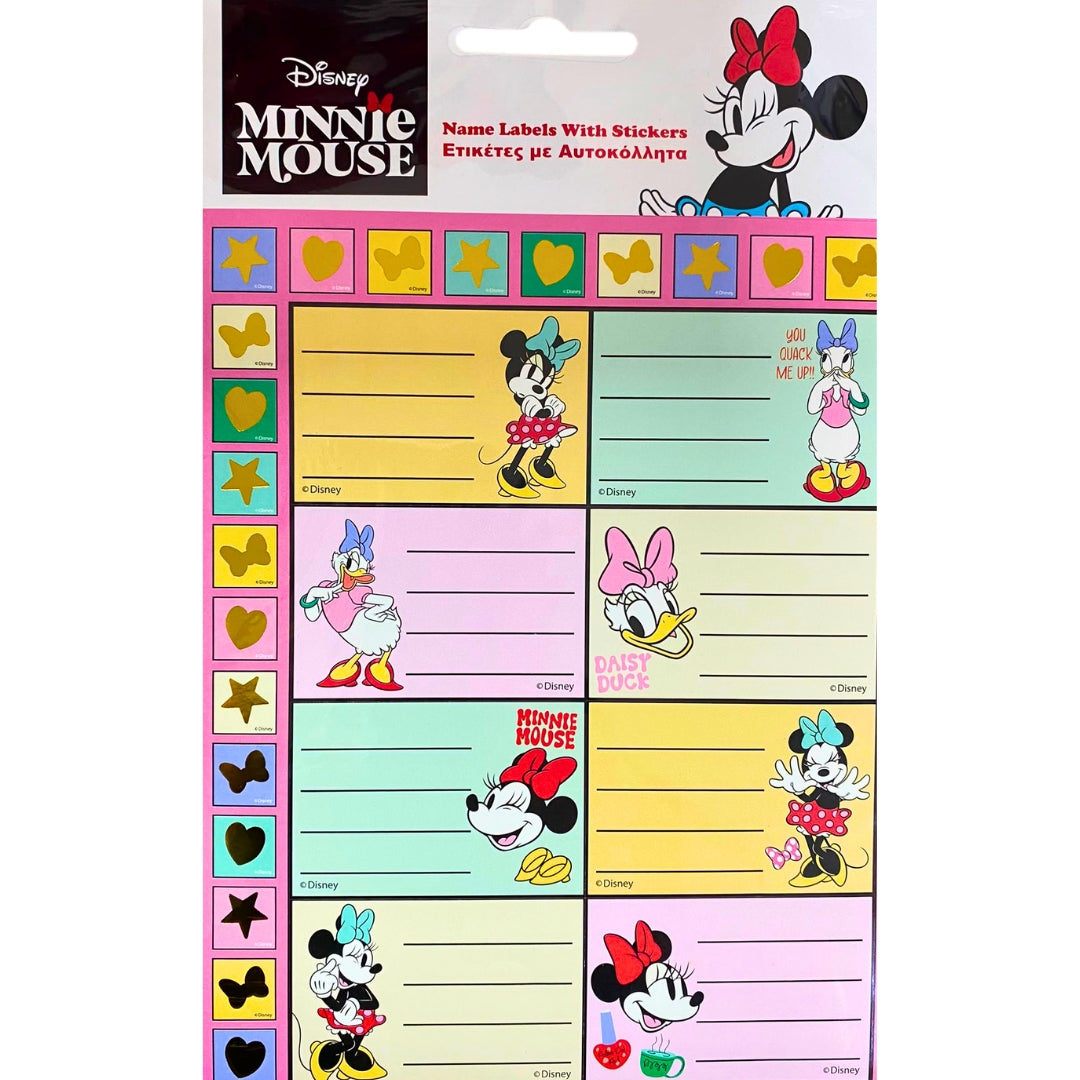 Gim - School Name Labels A Pack Of 2 Sheets - Disney - Minnie Mouse