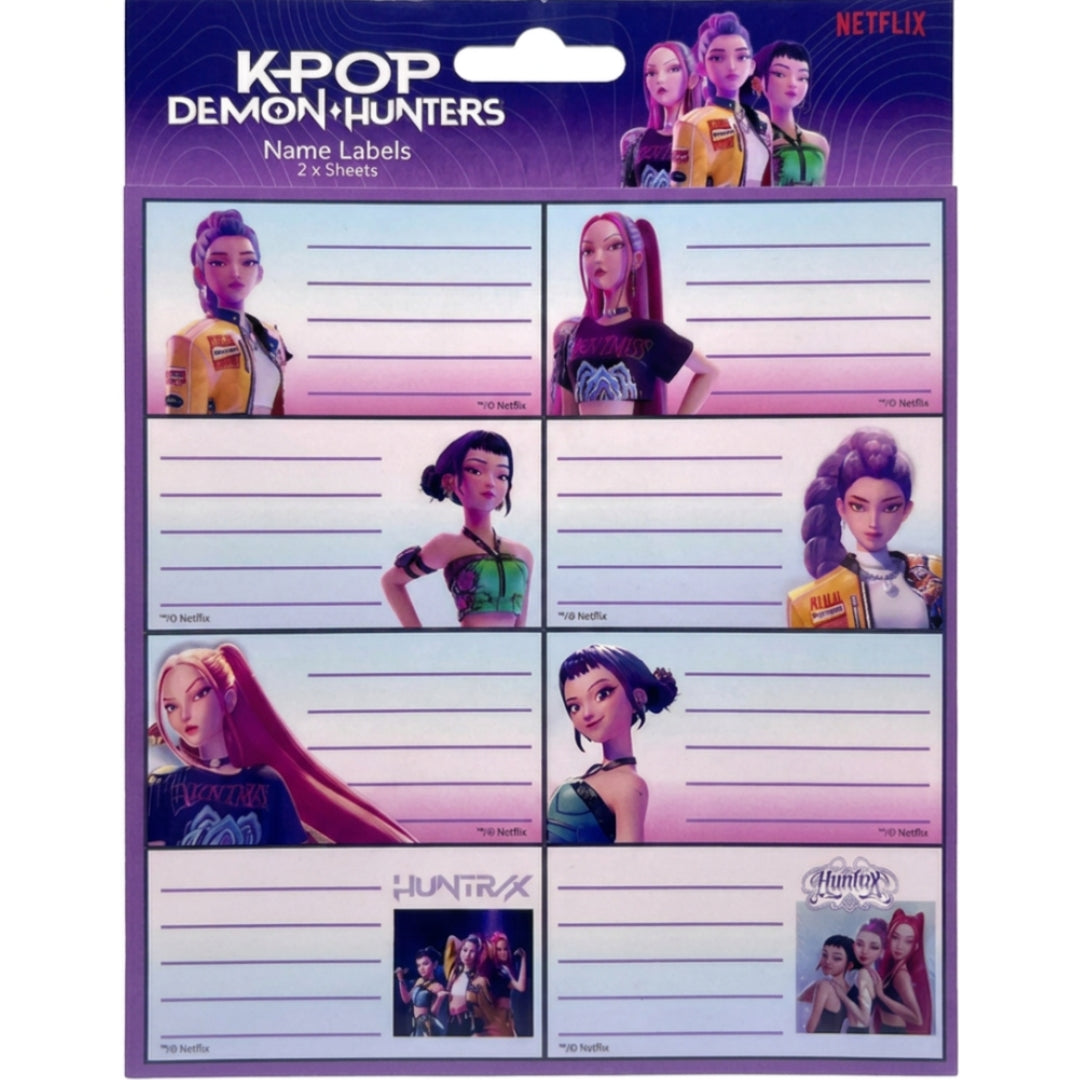 Gim - School Name Labels A Pack Of 2 Sheets - Netflix - K-Pop Demon Hunters