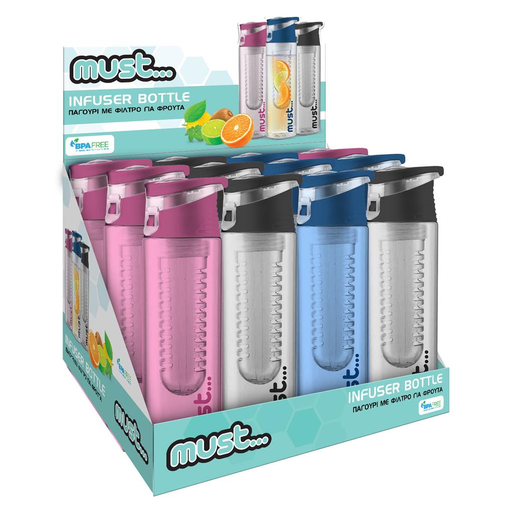 Diakakis Must Infuser Bottle 700ml x 1pc Assortment