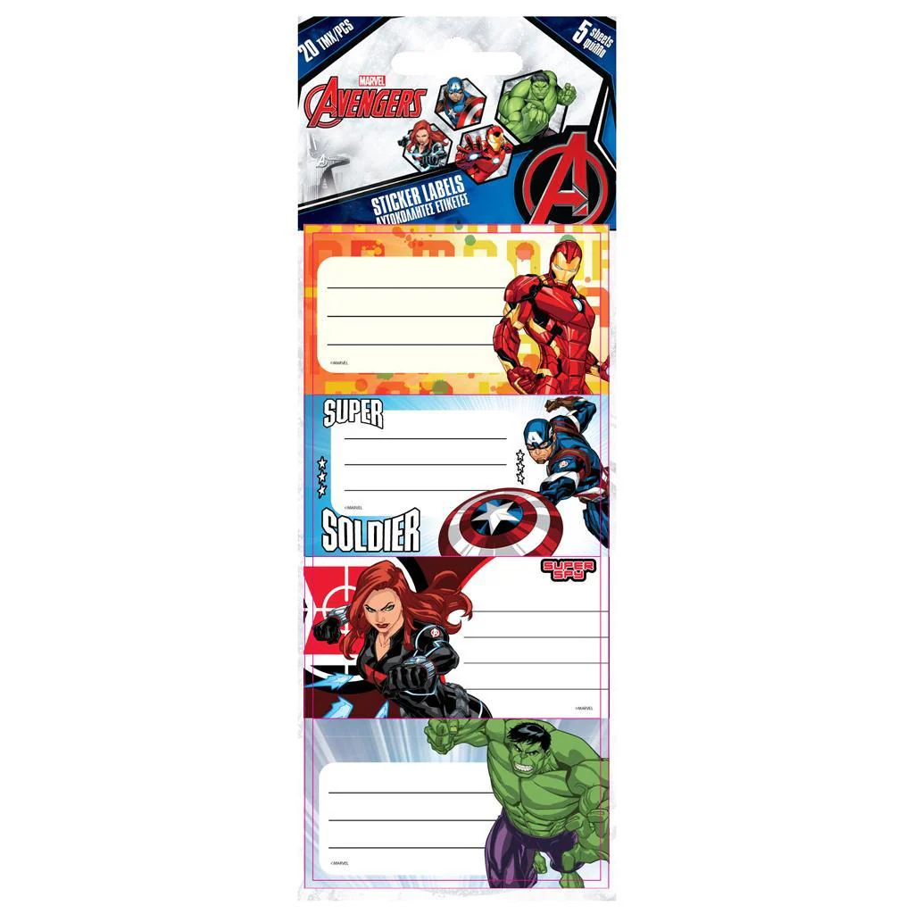 Avengers Self-Adhesive Book Labels (20 pcs)