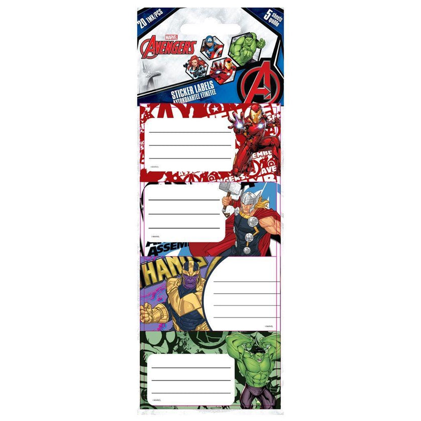 Diakakis - School Name Labels A Pack Of 5 Sheets - Marvel - Avengers