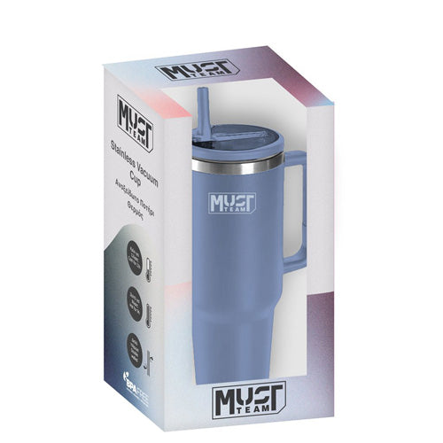 Diakakis Must Team Stainless Vacuum Cup With Straw 1200ml - Blue
