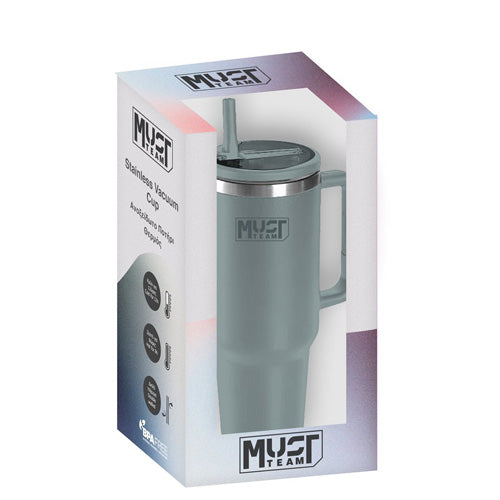 Diakakis Must Team Stainless Vacuum Cup With Straw 1200ml - Green
