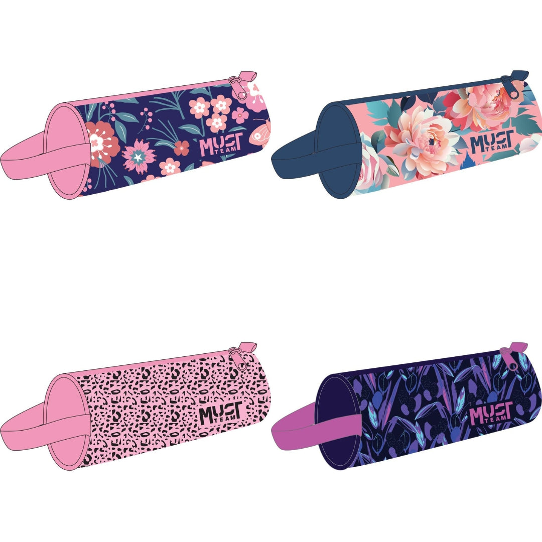 Diakakis Round Pencil Case 22 x 8cm - Must Team - 4 Designs x 1pc Assortment