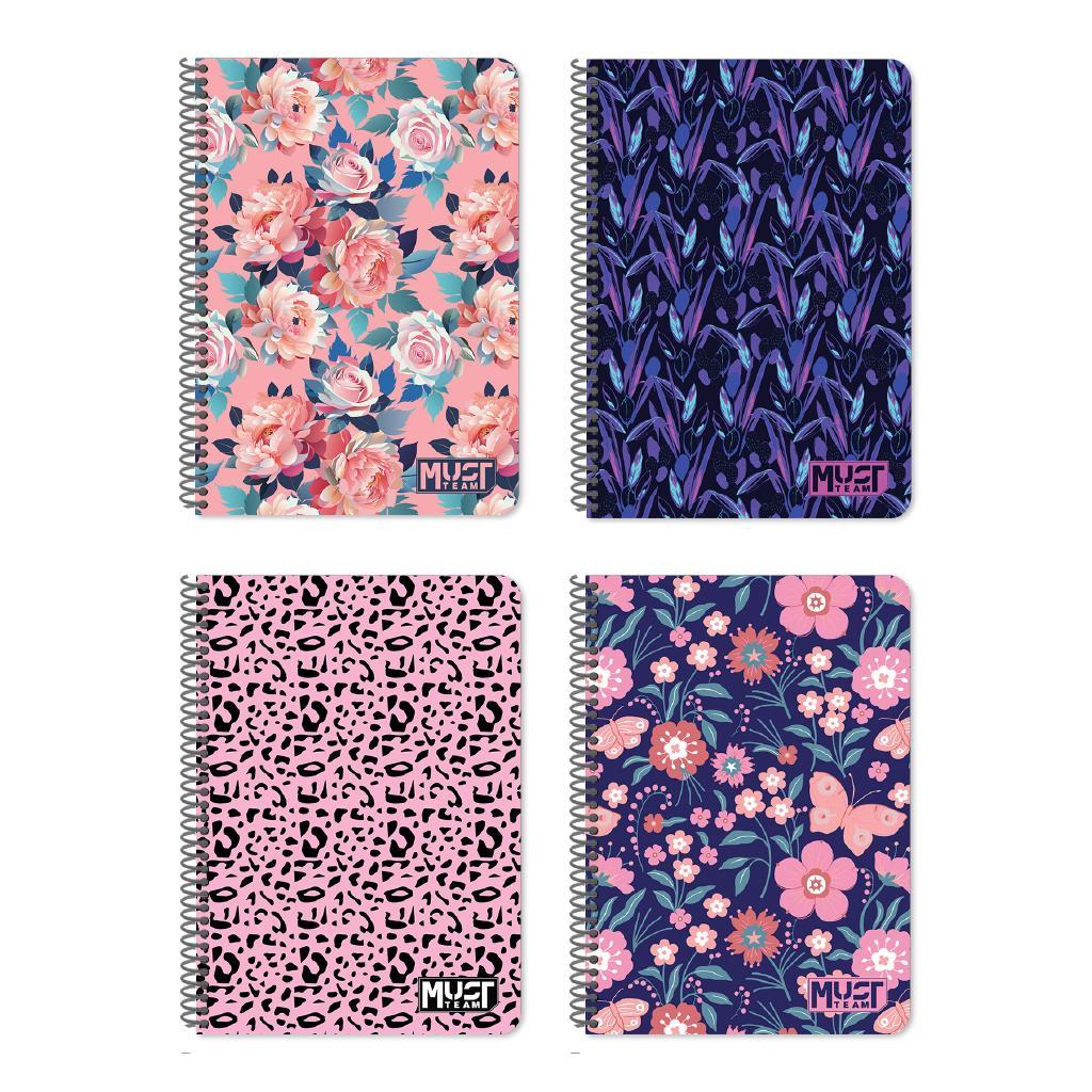 B5 Diakakis Side-Spiral Lined Notebook 90 Sheets - Must Team - Vibes x 1p Assortment