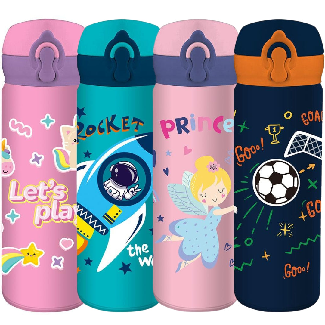Diakakis Stainless Steel Vacuum Flask 500ml - Must Team - 4 Designs x 1pc Assortment