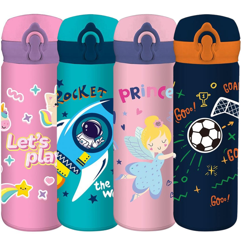 Diakakis Stainless Steel Vacuum Flask 500ml - Must Team - 4 Designs x 1pc Assortment