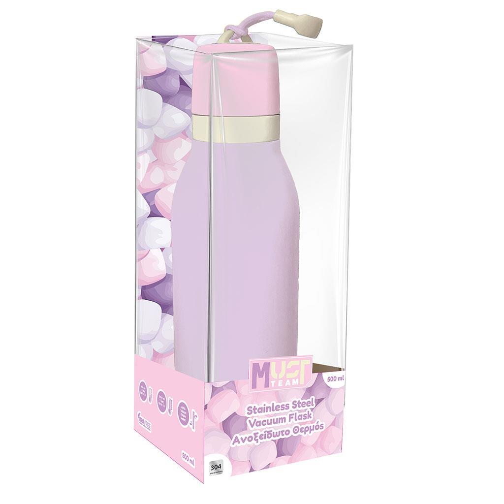 Diakakis Stainless Steel Vacuum Flask 500ml - Must Team - Pastel Purple