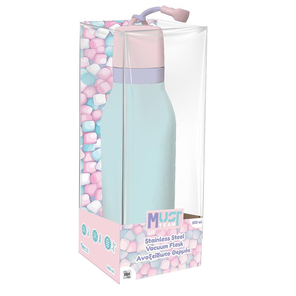 Diakakis Stainless Steel Vacuum Flask 500ml - Must Team - Pastel Mint Blue