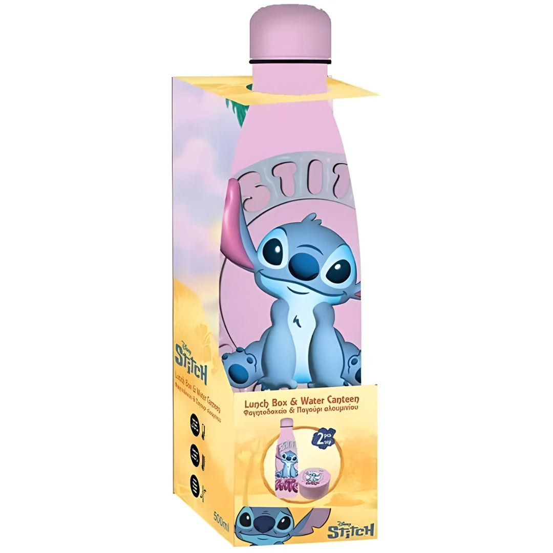 Diakakis Stainless Steel Canteen & Lunch Box Set Of 2pcs - Disney - Stitch