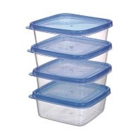 H & L Squre Food Containers Set Of 4