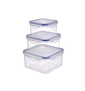 H & L Square Food Containers Set Of 3