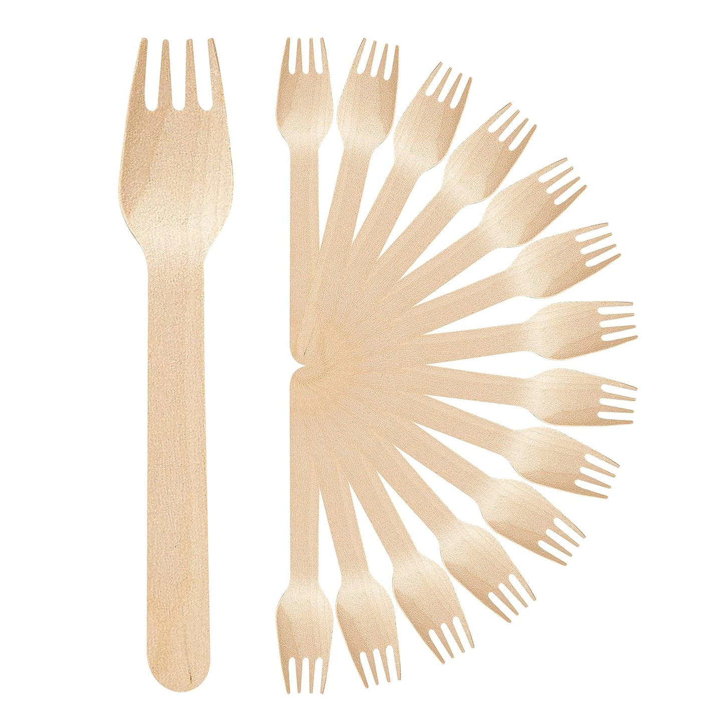 Ipak Birch Wooden Forks 16cm A Pack Of 15pcs