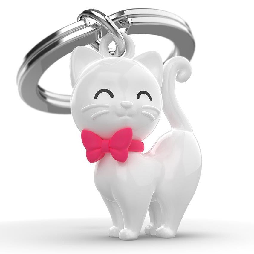 Metalmorphose Keychain - White Cat Key Ring