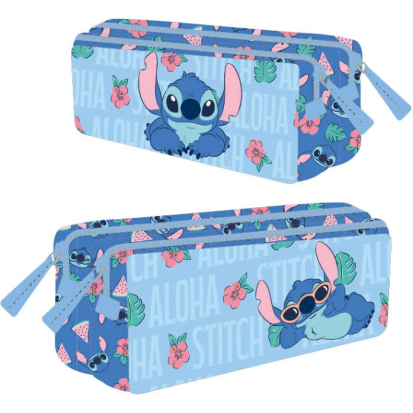 Disney Pencil Case With 2 Compartments 12 x 24 x 8cm - Stitch