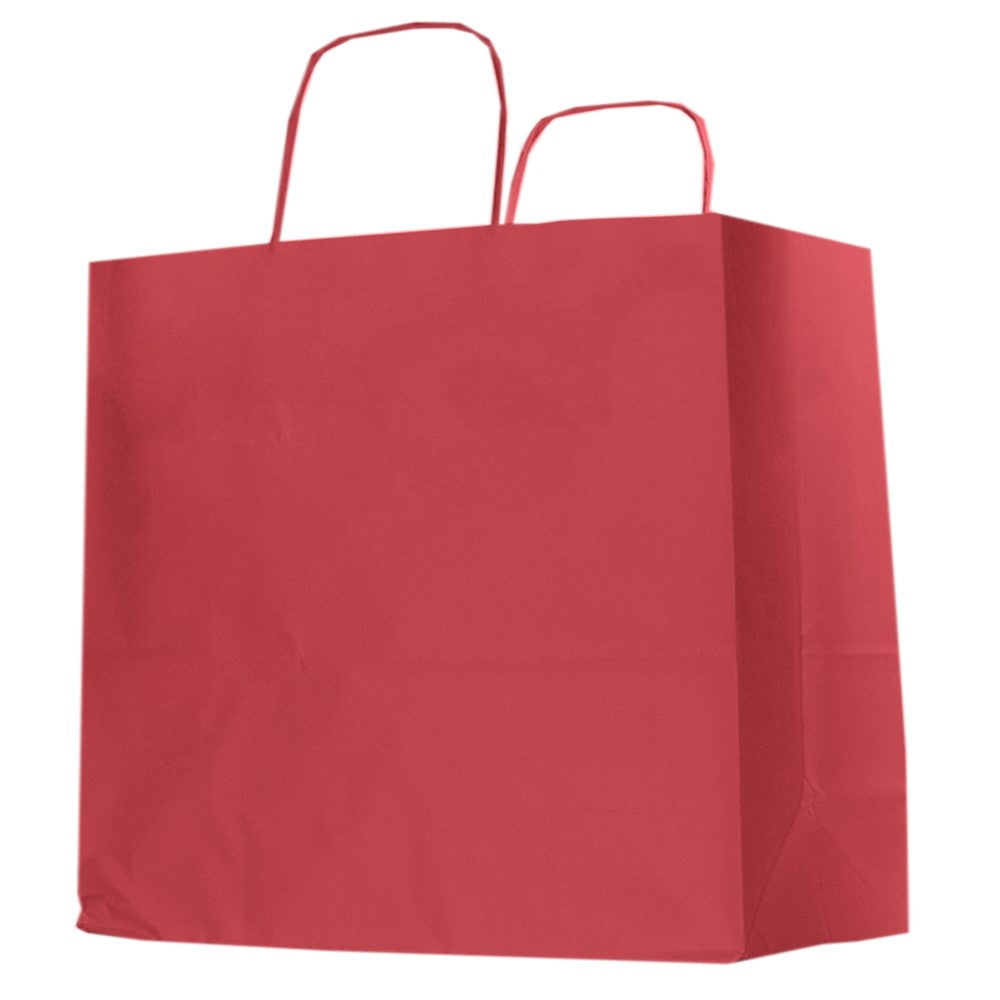 Kraft Bag With Handles 24 x 25cm - Red