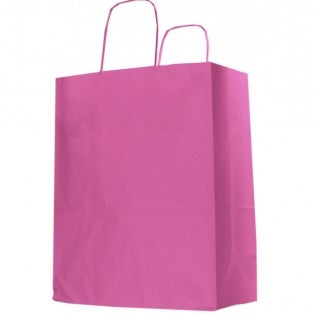 Kraft Bag With Handles 23 x 18cm - Pink