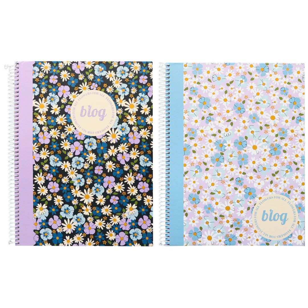 A5 Ancor B'log Spiral Notebook 80p 90g - Flowers x 1pc Assortment