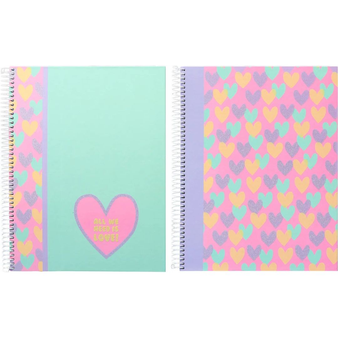 A5 Ancor B'log Spiral Notebook 80p 90g - Hearts x 1pc Assortment