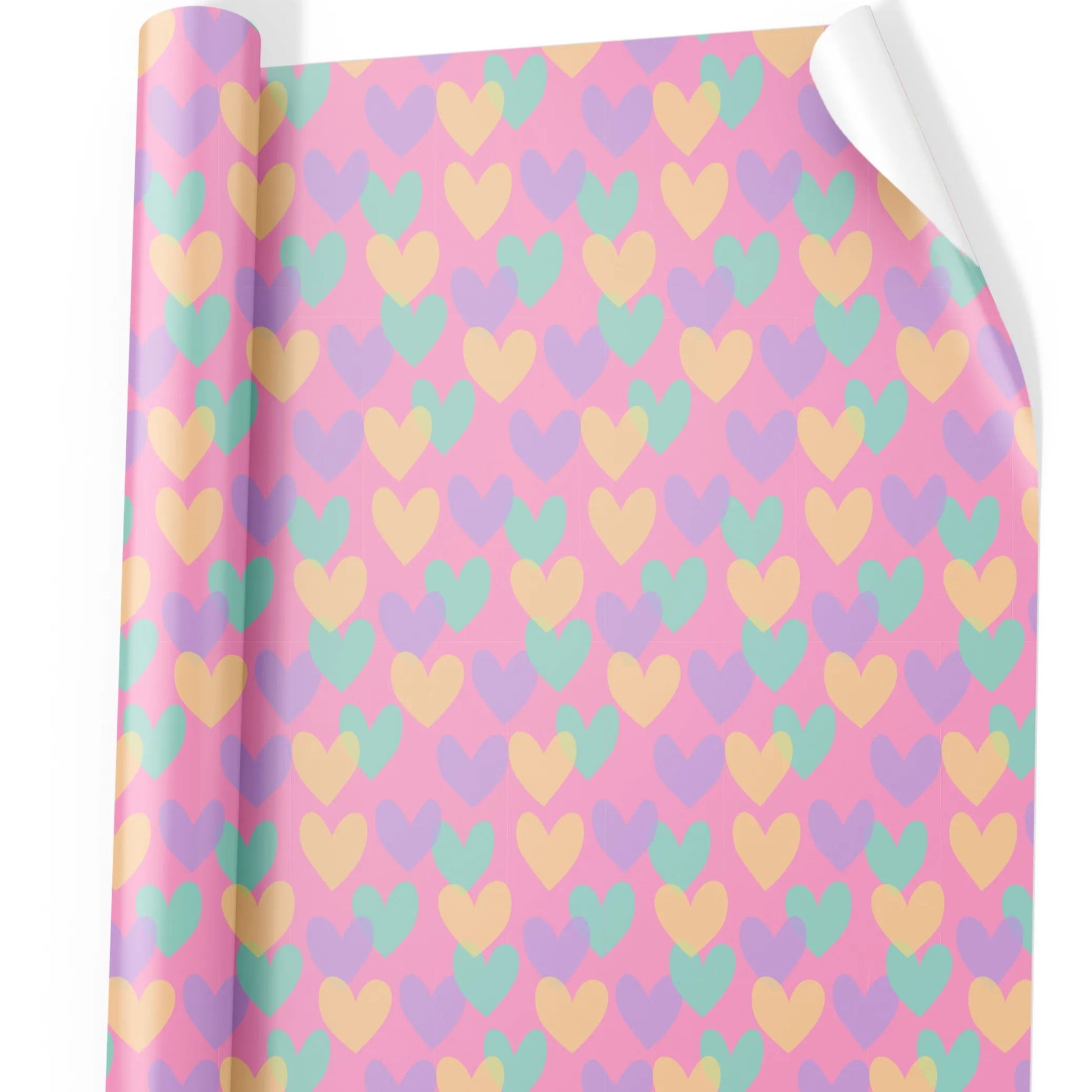 Ancor B'log Gift Wrapping Paper 0.7 x 1m x 2 Sheets - Hearts x 1pc Assortment