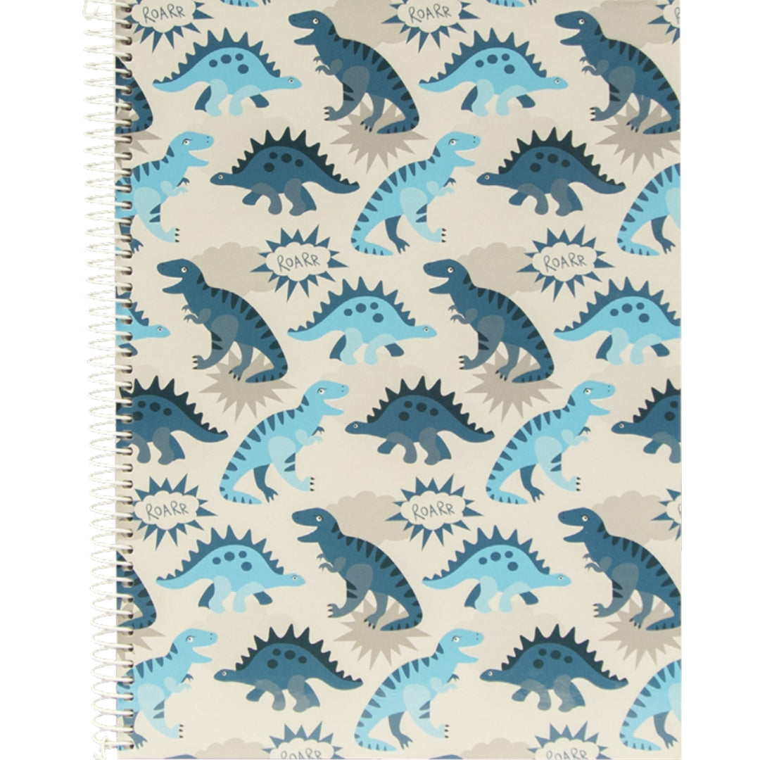 A4 Ancor Side-Spiral Lined Notebook 80pgs - Dino
