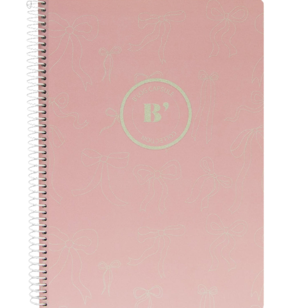 A4 Ancor Side-Spiral Lined Notebook 80pgs - Laces - Pink