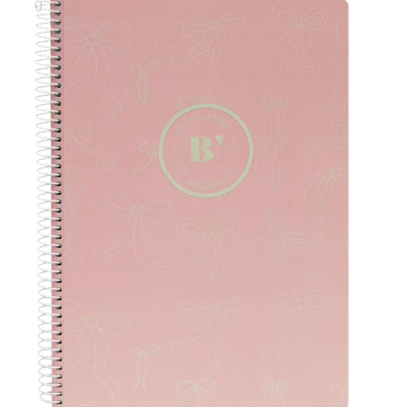 A5 Ancor Side-Spiral Lined Notebook 80pgs - Laces - Pink