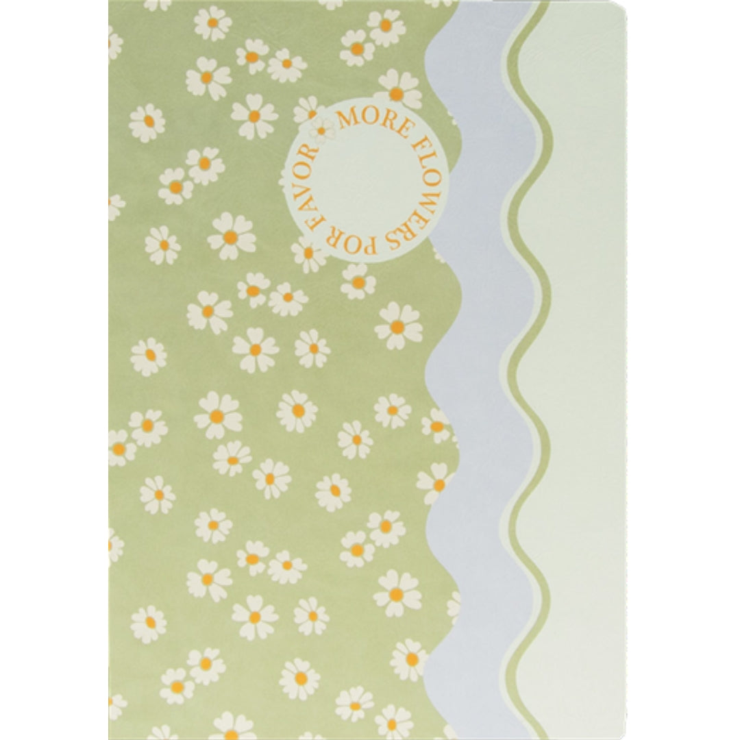 A4 Ancor Lined Notebook 48pgs - Flowers - Waves