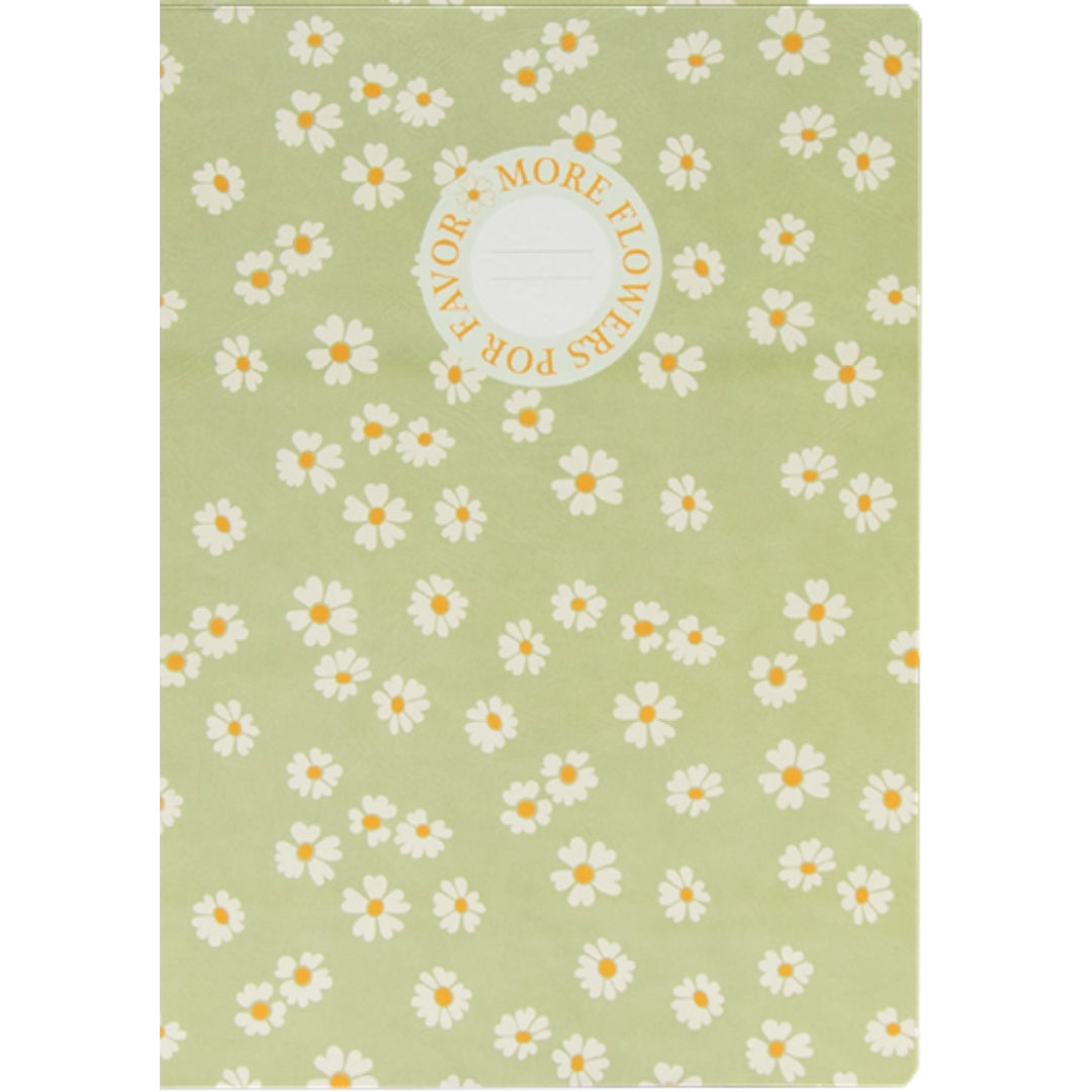 A5 Ancor Lined Notebook 48pgs - Flowers - Green