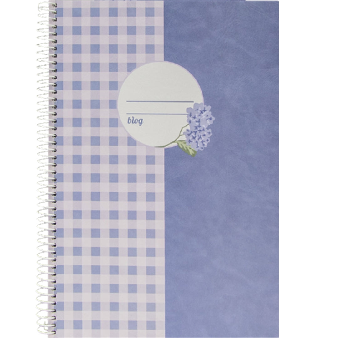 A4 Ancor Side-Spiral Lined Notebook 80pgs - Provence - Vichy
