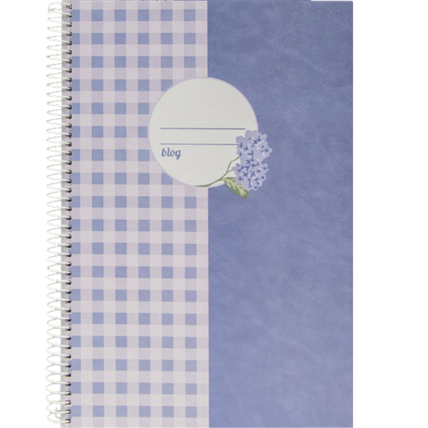 A4 Ancor Side-Spiral Lined Notebook 80pgs - Provence - Vichy