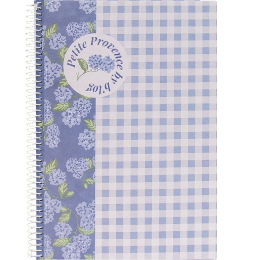 A4 Ancor Side-Spiral Lined Notebook 80pgs - Provence - Flower