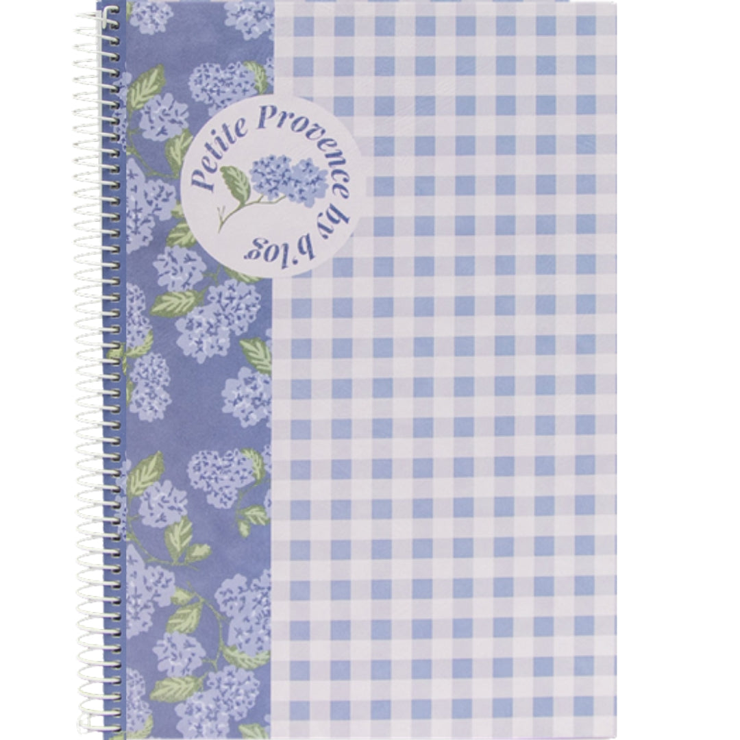 A5 Ancor Side-Spiral Lined Notebook 80pgs - Provence - Flower
