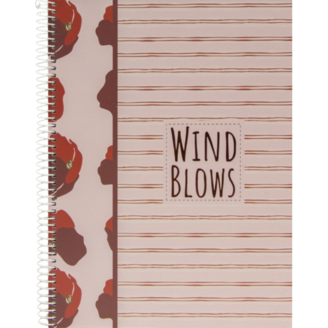 A5 Ancor Side-Spiral Lined Notebook 80pgs - Wind - Lines