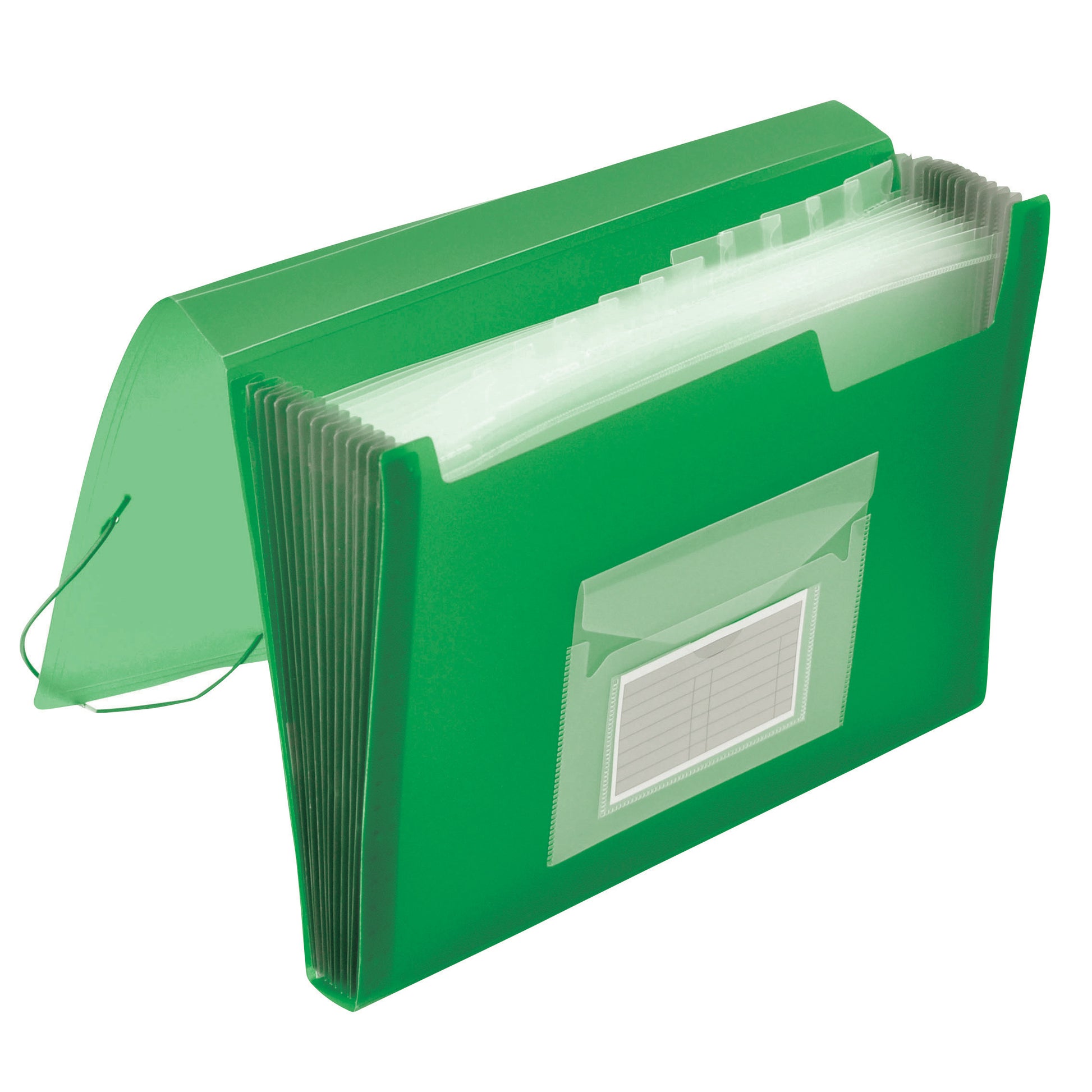 A4 Q-Connect Expanding File 13 Pockets - Frosted Green