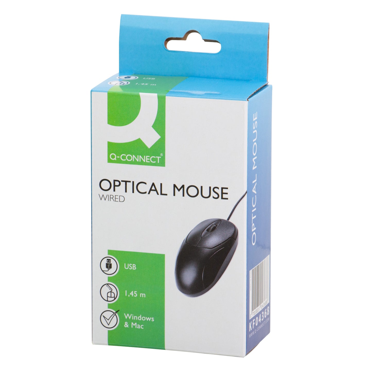 Q-Connect Wired Optical Mouse 1.45m - Black