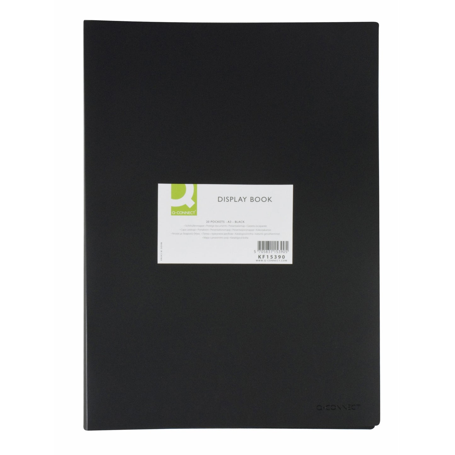 A3 Q-Connect Display Book - 20 Pockets - Black