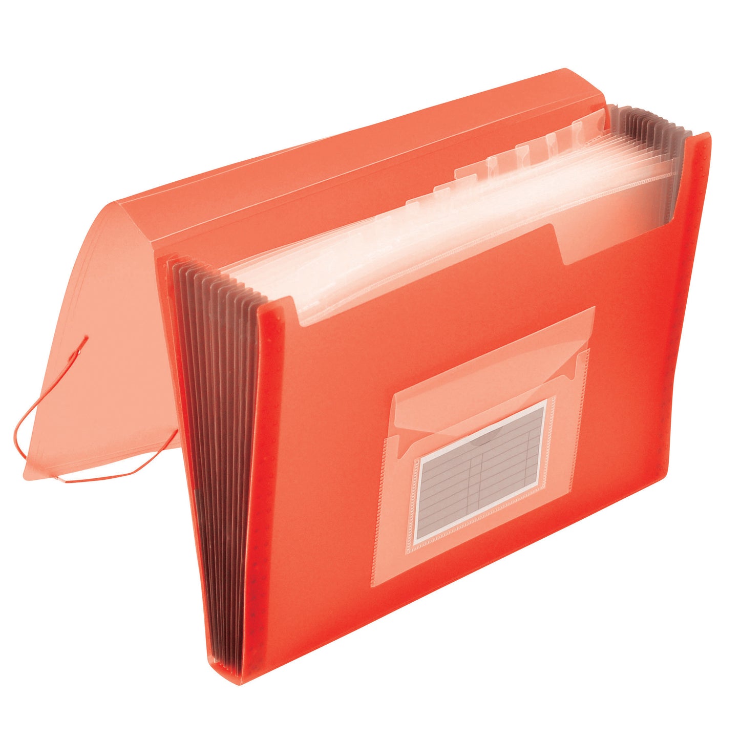 A4 Q-Connect Expanding File 7 Pockets - Frosted Red
