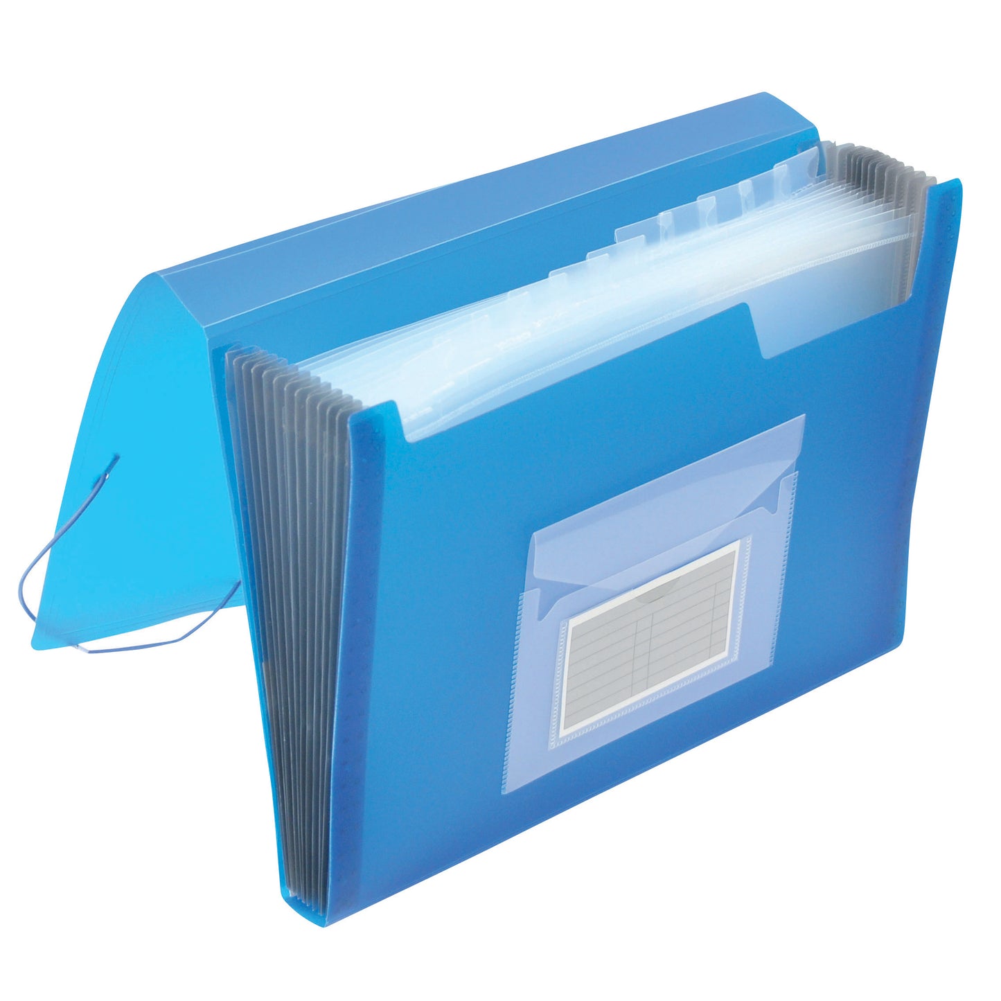 A4 Q-Connect Expanding File 7 Pockets - Frosted Blue