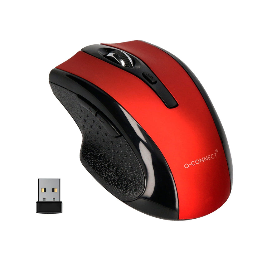Q-Connect Wireless Optical Mouse - Red