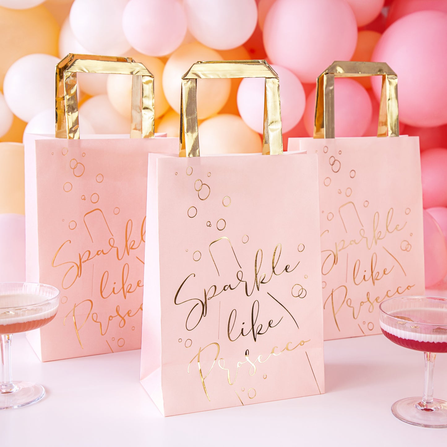 Gift Bag Pink Prosecco Small 26 x 18cm