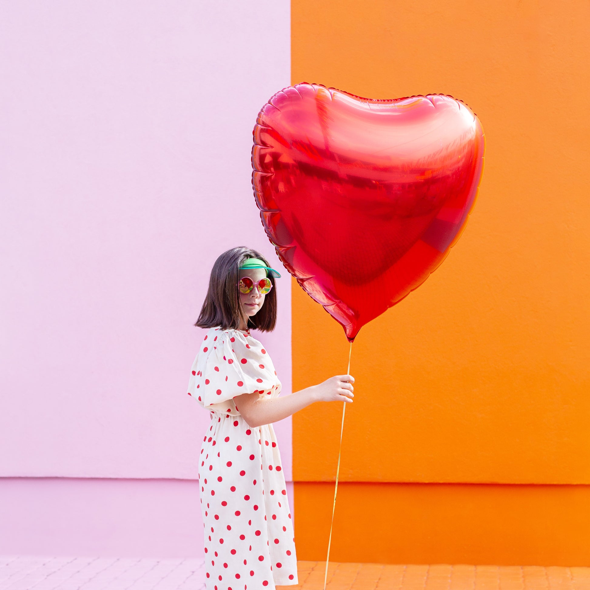 Helium Foil Balloon 68 x 72cm - Heart Red