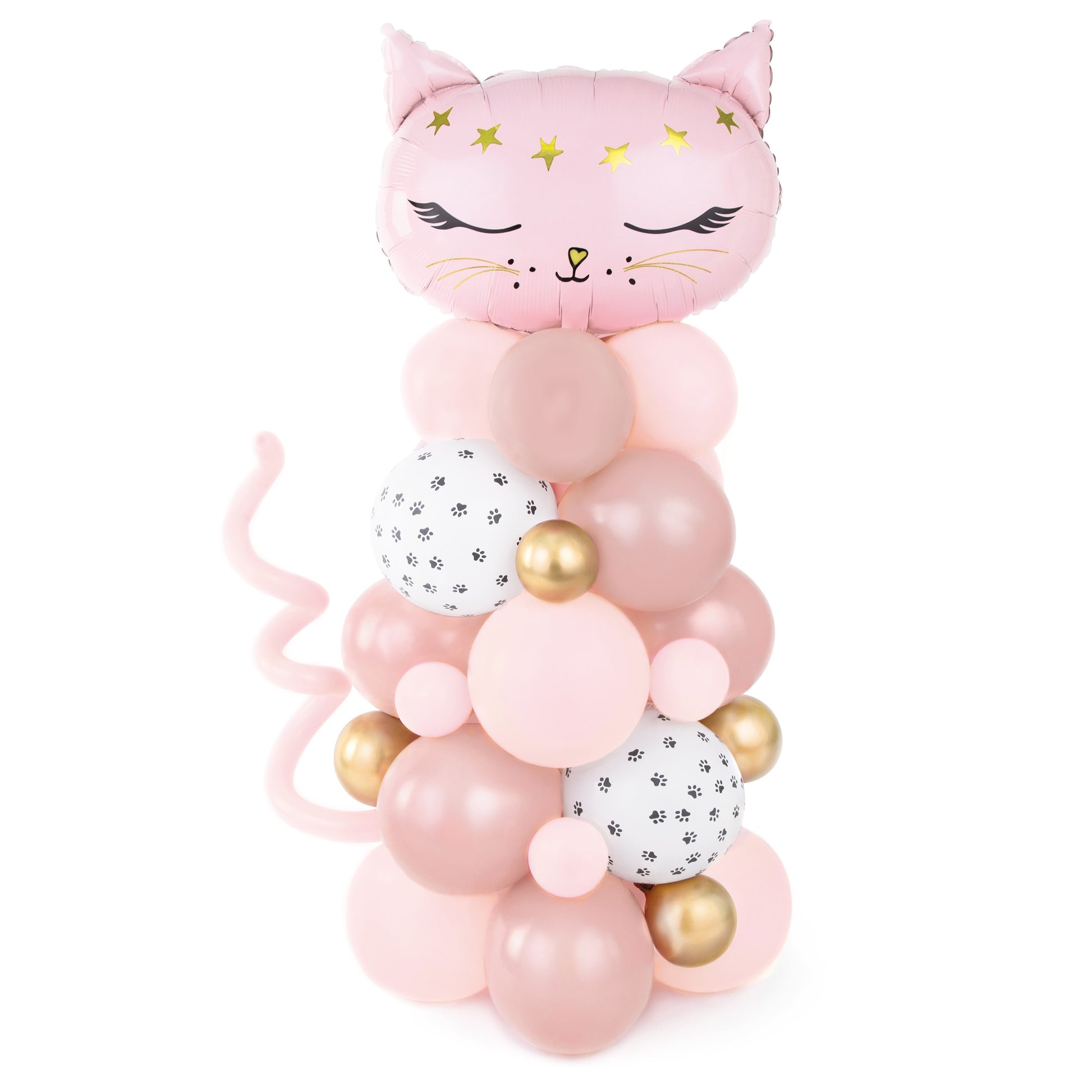 Air-Fill Standing Balloon Bouquet 1 Set 83 x 140cm - Pink Cat