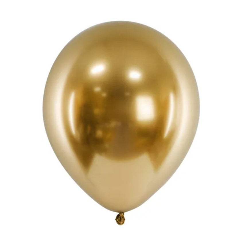 PartyDeco Helium Glossy Balloons 30cm A Pack Of 10pcs - Glossy Gold