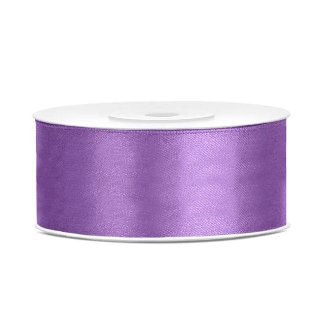 PartyDeco Satin Ribbon Roll 25mm x 25m - Lavender
