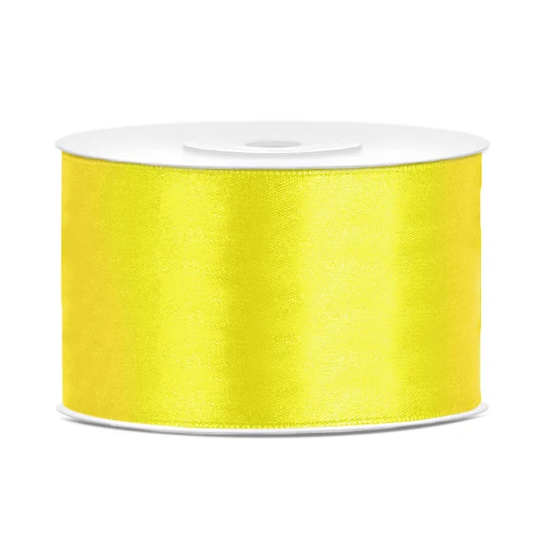 PartyDeco Satin Ribbon Roll 38mm x 25m - Yellow