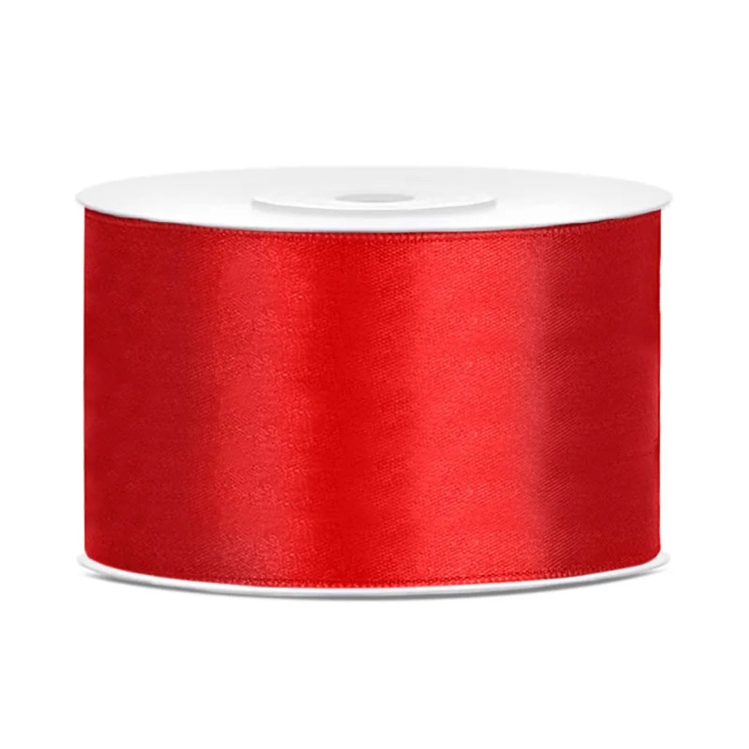 PartyDeco Satin Ribbon Roll 38mm x 25m - Red