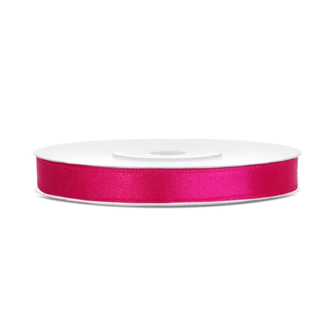 PartyDeco Satin Ribbon Roll 6mm x 25m - Dark Pink
